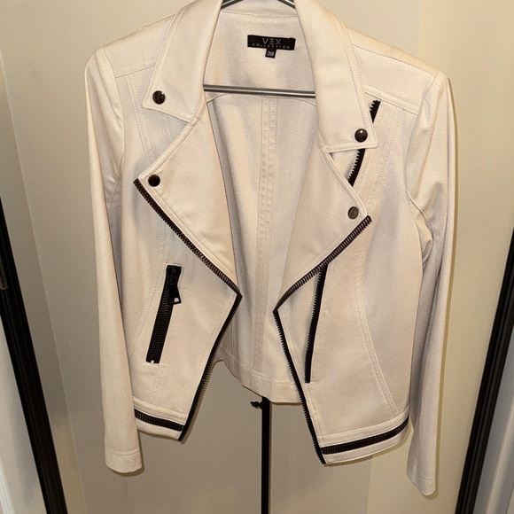 Vex Jackets & Blazers - Vex White Biker Jacket